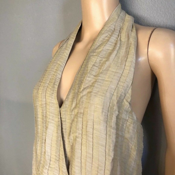 L’academie Elicia Surplice Mini Dress Halter Neck Wheat - Picture 3 of 10